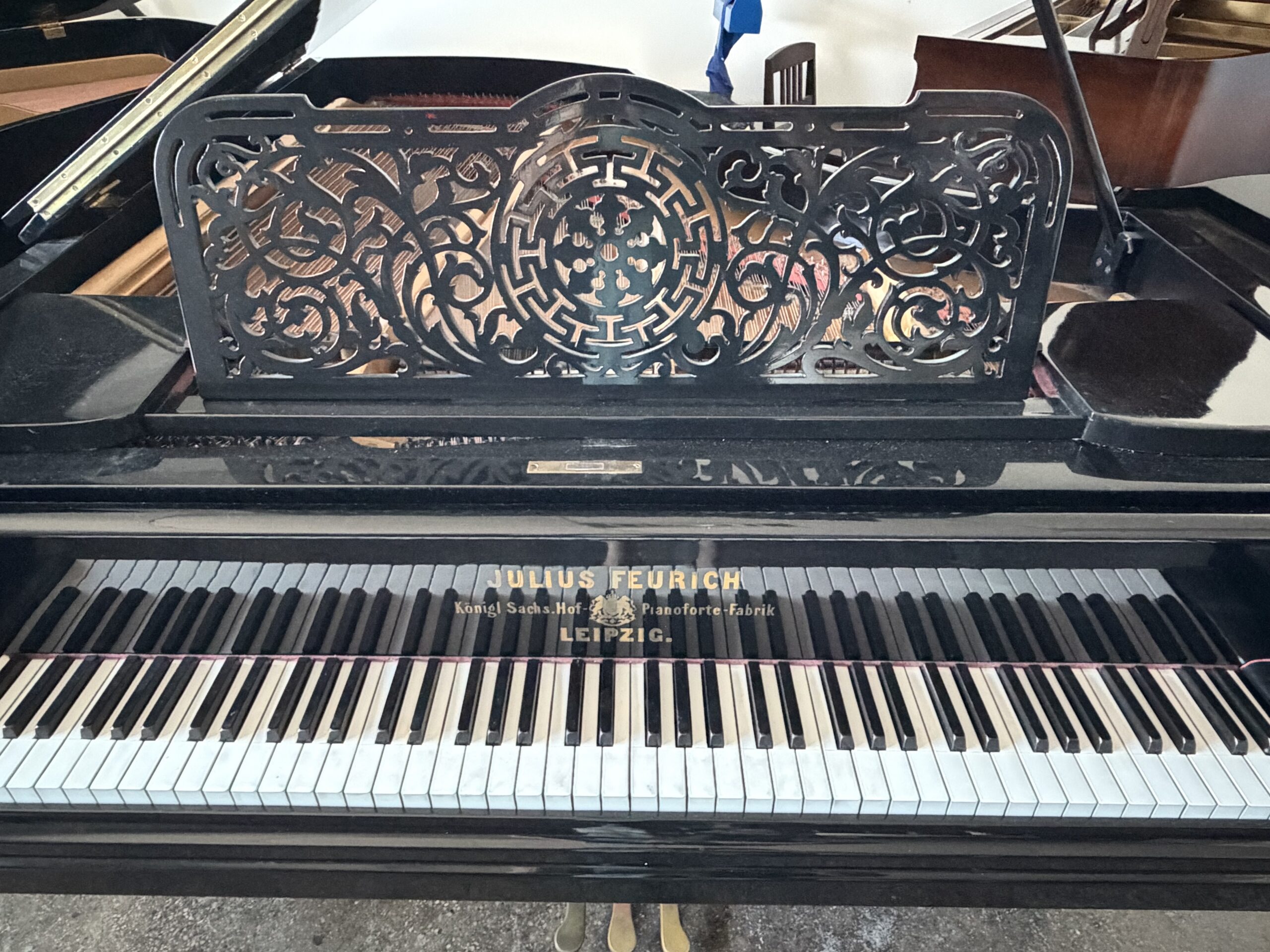 A Julius Feurich Leipzig Grand Piano, Completely Refurbished, C. 1890's. Played By Leonard Bernstein! - Image 2